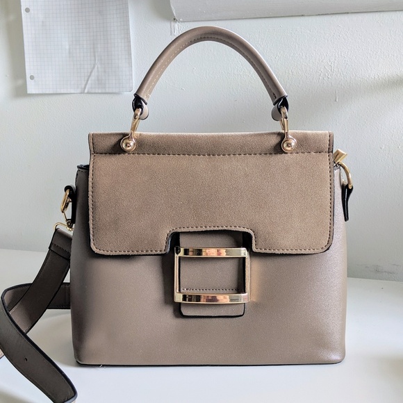 Handbags - Taupe Crossbody Handbag